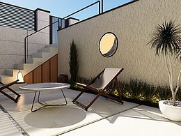 重慶60平方上下兩層庭院效果圖