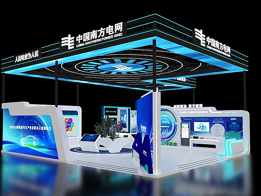 展厅设计 | 科技色调极简展台