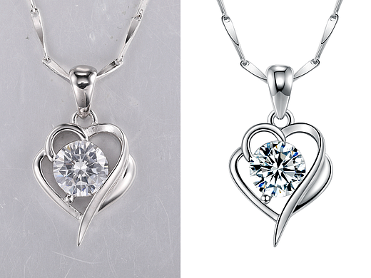 珠宝修图—K白钻石吊坠修图