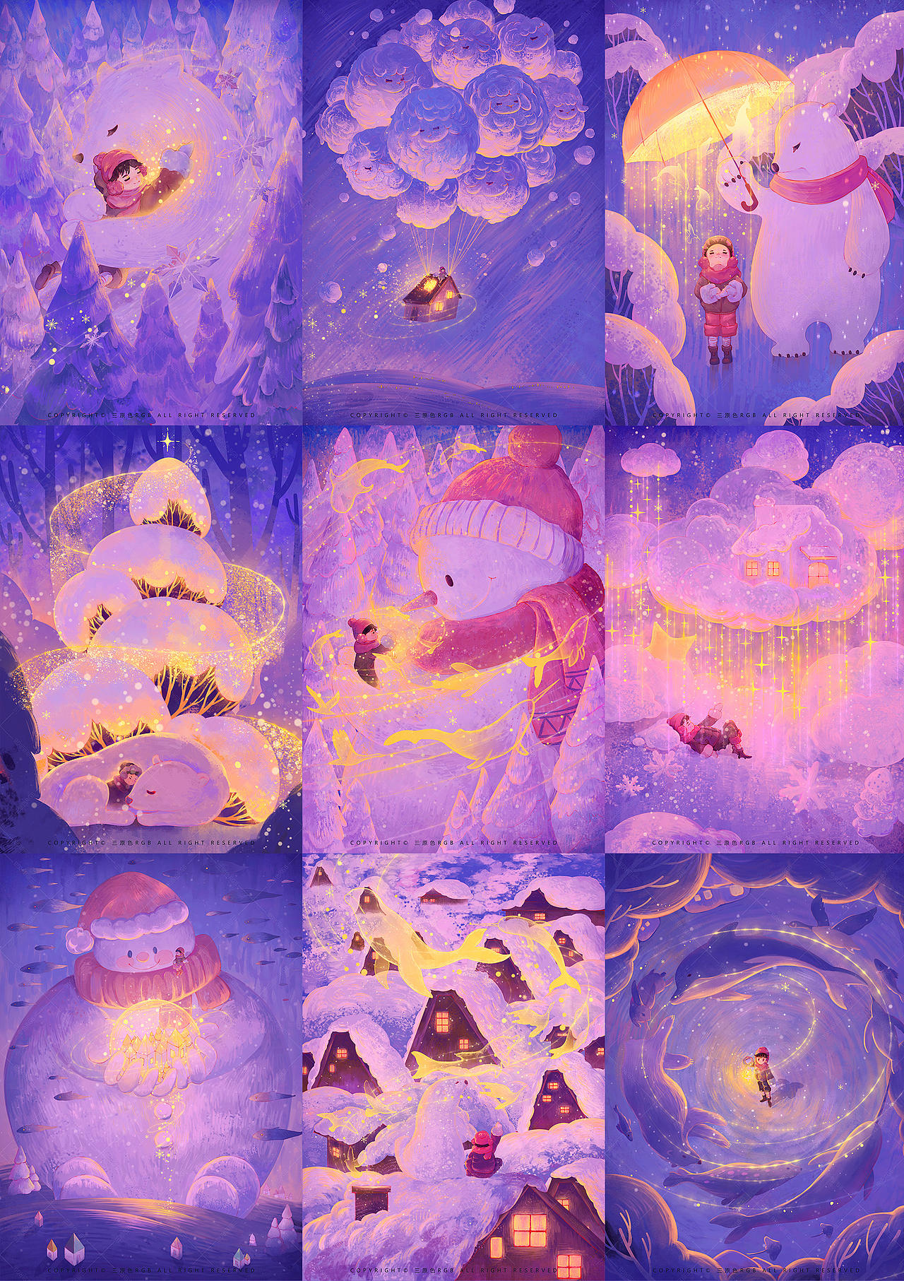 谁的童话里没有光呢《雪乡》系列插画集（图ZNDAxMDc4OTU2） - 商业插画 - 站酷设计师三原色RGB原创素材 - 站酷ZCOOL