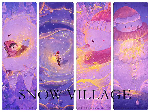 谁的童话里没有光呢《雪乡》系列插画集