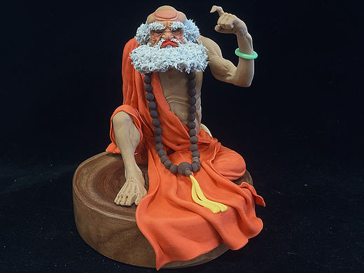 康健面塑作品《达摩祖师》