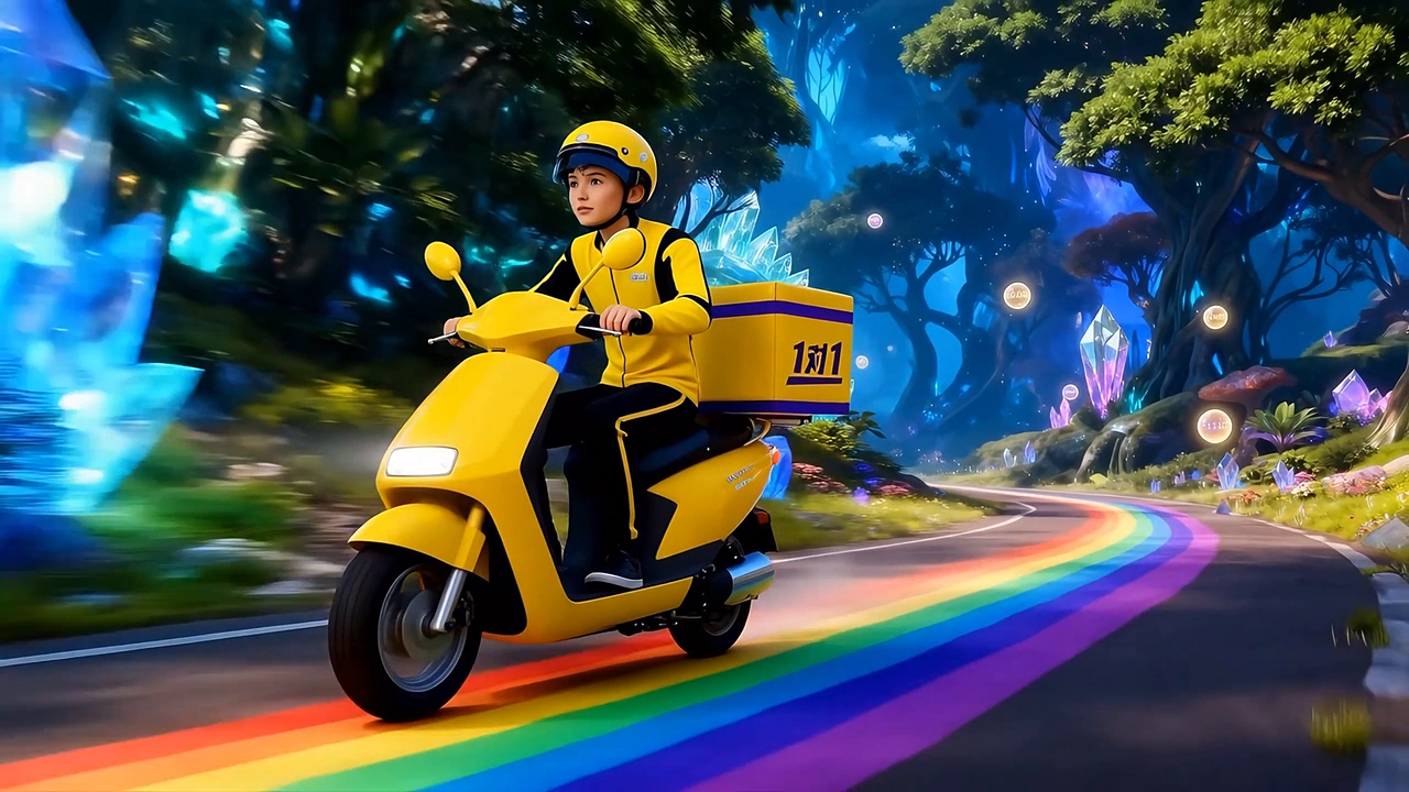 原创作品：《彩虹骑士：最后一公里》（图ZNDAxMDkzNjg4） - AI作品 - 站酷设计师黄中立LV视觉映像原创素材 - 站酷ZCOOL