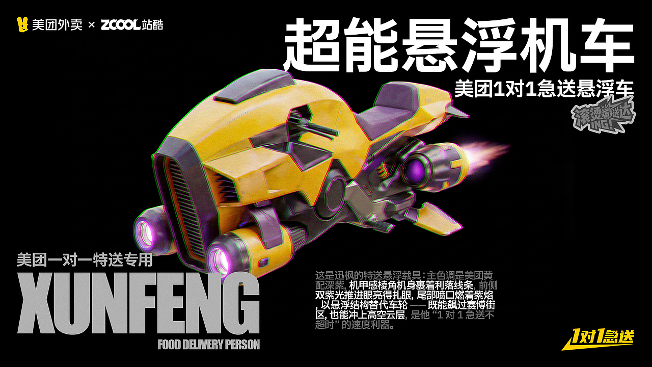 美团外卖1对1急送-平行时空燃爆滚烫配送（图ZNDAxMDk0MzY0） - AI作品 - 站酷设计师丶油条原创素材 - 站酷ZCOOL