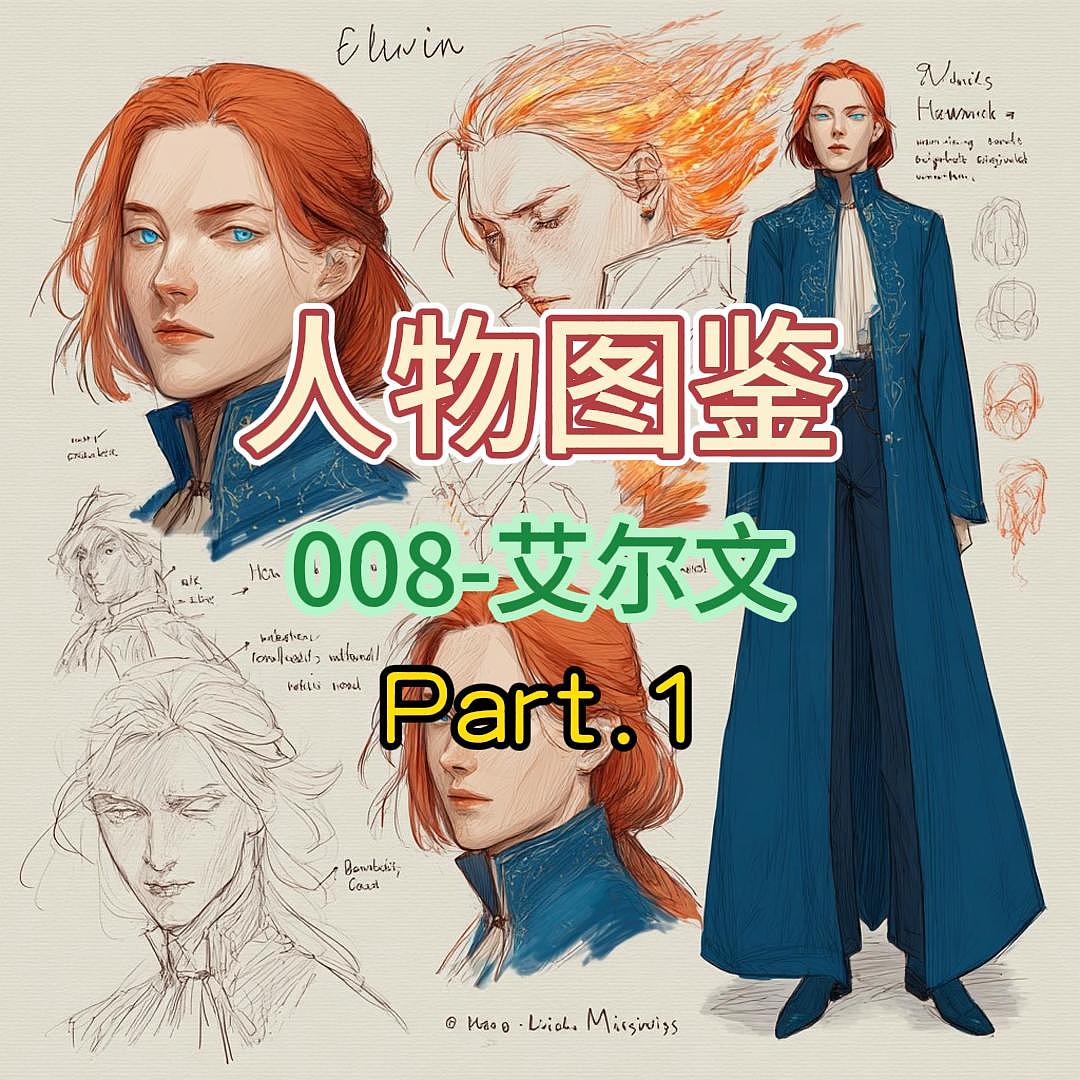 人物图鉴008艾尔文1（图ZNDAxMTA2NDg4） - AI作品 - 站酷设计师戴森帝国视觉小说原创素材 - 站酷ZCOOL