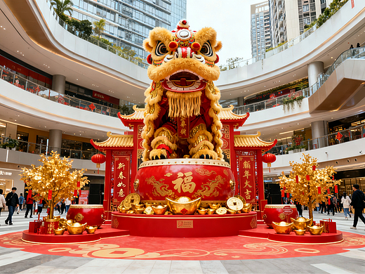 珠三角商场新年美陈活动策划设计，深圳东莞广州惠州靠谱公司