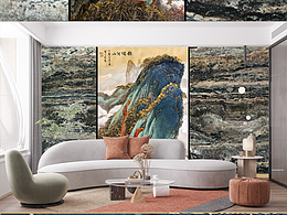 原創(chuàng)山水情新中式簡約水墨畫山水電視沙發(fā)背景墻