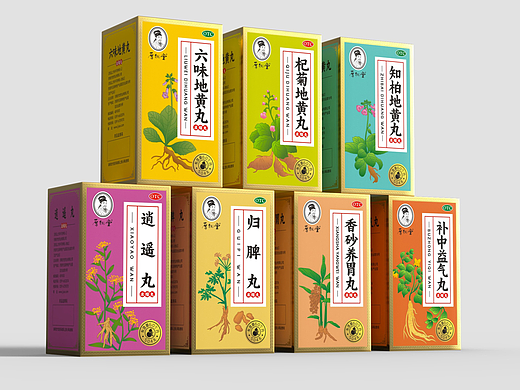 六味地黄丸包装设计 中药包装设计 丸剂系列包装设计