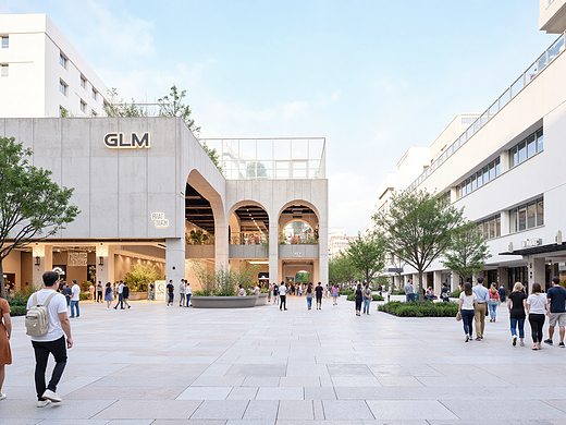 AI创意设计141-现代景观商业街区