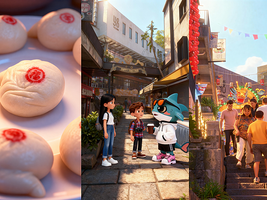 千岛湖秀水街动画视频（附件更多视频）（个人主页-ZNzMwMDk5Njg=） - AI作品 - 站酷设计师时雨PHW原创素材 - 站酷ZCOOL