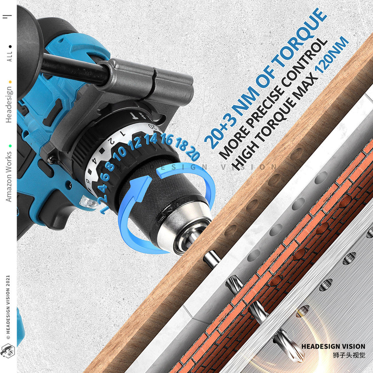 扭矩电钻产品拍摄_主图设计_A+页面设计-狮子头视觉（图ZNDAxMTQ2OTky） - 电商 - 站酷设计师亚马逊主图设计原创素材 - 站酷ZCOOL