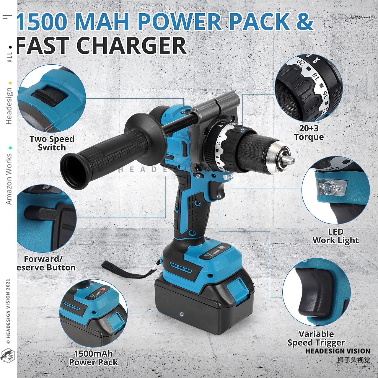 扭矩电钻产品拍摄_主图设计_A+页面设计-狮子头视觉（图ZNDAxMTQ2OTk2） - 电商 - 站酷设计师亚马逊主图设计原创素材 - 站酷ZCOOL