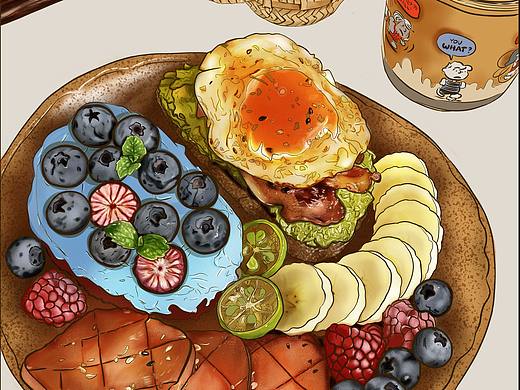 色彩碰撞美味 | 早餐静物板绘