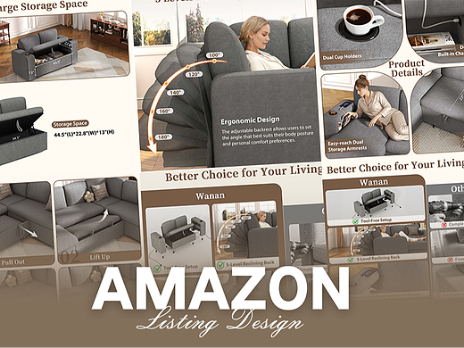 家居用品 羊绒储物-Amazon案例 亚马逊主副图A+设计