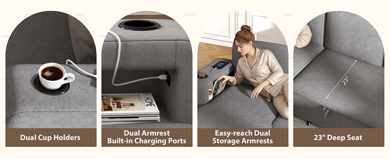 家居用品 羊绒沙发-Amazon案例 亚马逊主副图A+设计（图ZNDAxMTUxMzU2） - 电商 - 站酷设计师亚马逊设计工作室原创素材 - 站酷ZCOOL