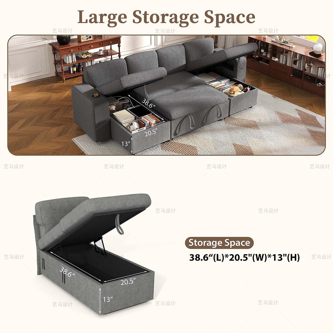 家居用品 羊绒储物-Amazon案例 亚马逊主副图A+设计（图ZNDAxMTU5NDQw） - 电商 - 站酷设计师亚马逊设计工作室原创素材 - 站酷ZCOOL