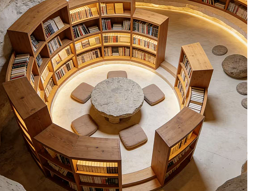 探秘溶洞风内装图书馆：别样的阅读空间