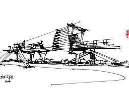 杨林  地铁高架站设计手绘稿
