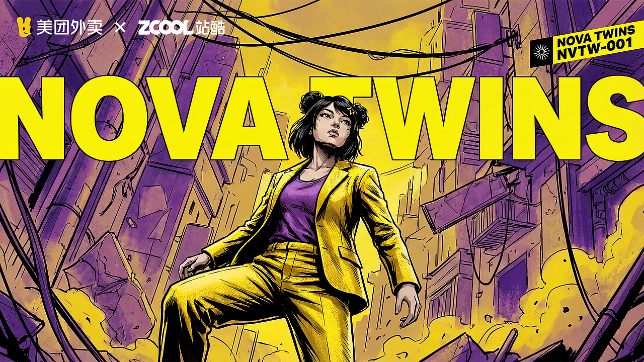 赛博霓虹里的美团一对一急送：星芒稳护，波点速达（图ZNDAxMTc4NDIw） - AI作品 - 站酷设计师丸子勇气之龙原创素材 - 站酷ZCOOL