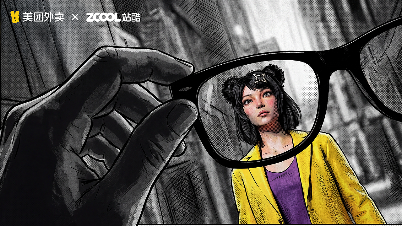 赛博霓虹里的美团一对一急送：星芒稳护，波点速达（图ZNDAxMTc4NDI0） - AI作品 - 站酷设计师丸子勇气之龙原创素材 - 站酷ZCOOL