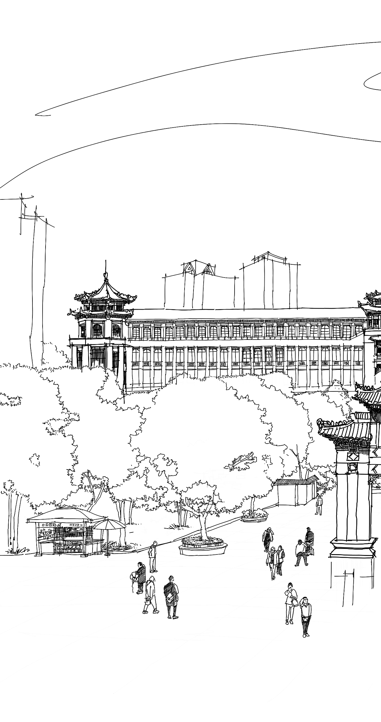 重慶大禮堂----楊林手繪（圖ZNDAxMTc3NzQw） - 繪畫 - 站酷設(shè)計師楊林YIMUstudio原創(chuàng)素材 - 站酷ZCOOL