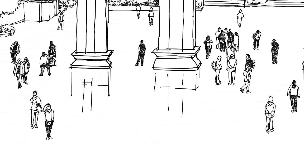 重慶大禮堂----楊林手繪（圖ZNDAxMTc3NzQ0） - 繪畫 - 站酷設(shè)計師楊林YIMUstudio原創(chuàng)素材 - 站酷ZCOOL