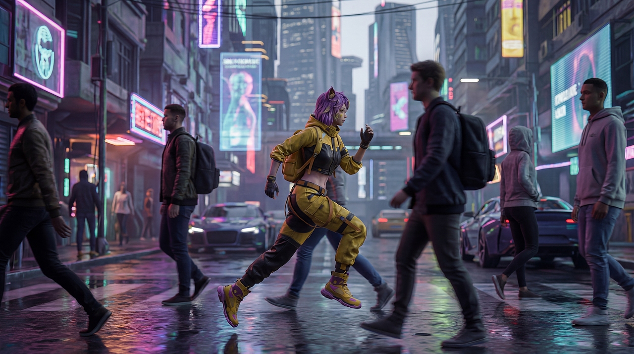 赛博霓虹里的美团一对一急送：星芒稳护，波点速达（图ZNDAxMTc4NDU2） - AI作品 - 站酷设计师丸子勇气之龙原创素材 - 站酷ZCOOL