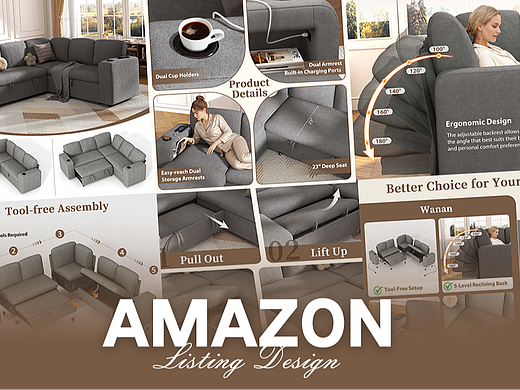 家居用品 羊绒储物-Amazon案例 亚马逊主副图A+设计