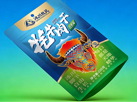 冰川牦牛肉干袋包装设计