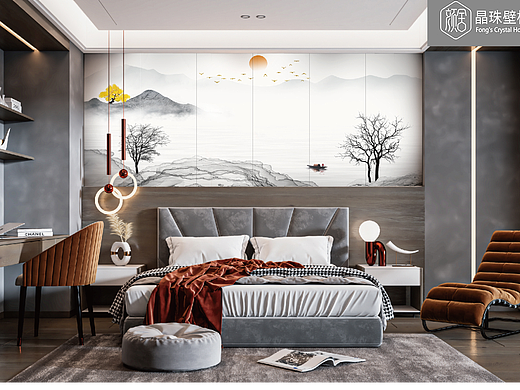 【颜舍・晶珠壁材】烟峦浸月，孤舟枕波（个人主页-ZNzMwMTU4NTI=） - 家装设计 - 站酷设计师颜舍晶制空间原创素材 - 站酷ZCOOL