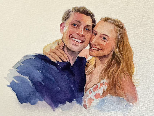 客人订制的水彩肖像