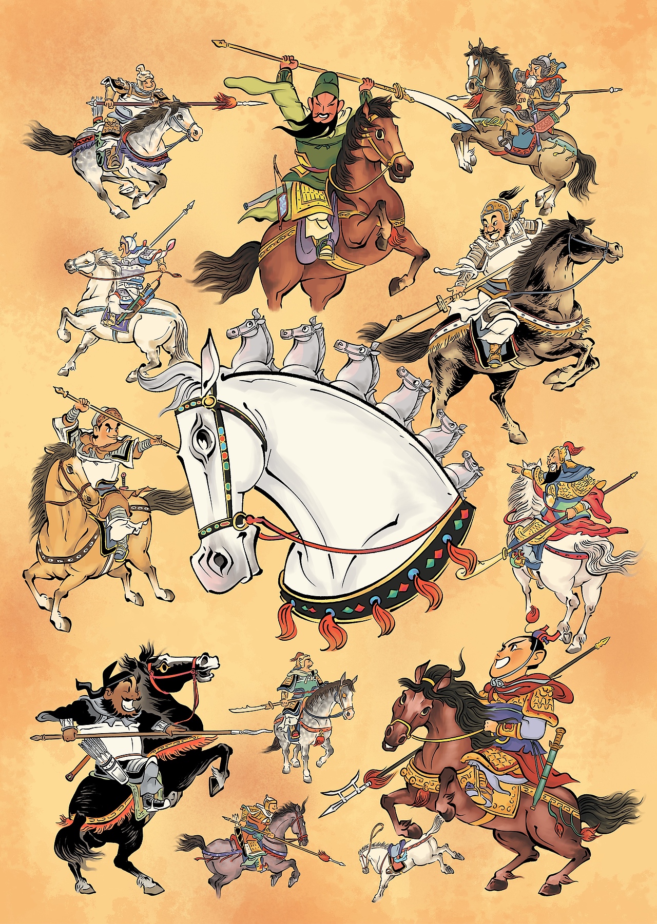 马年群英会（图ZNDAxMjA2NzQw） - 单幅漫画 - 站酷设计师漫画德德德原创素材 - 站酷ZCOOL