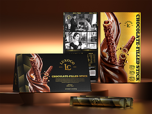 巧克力夹心棒包装设计 | 脆裹流心,纵享榛香