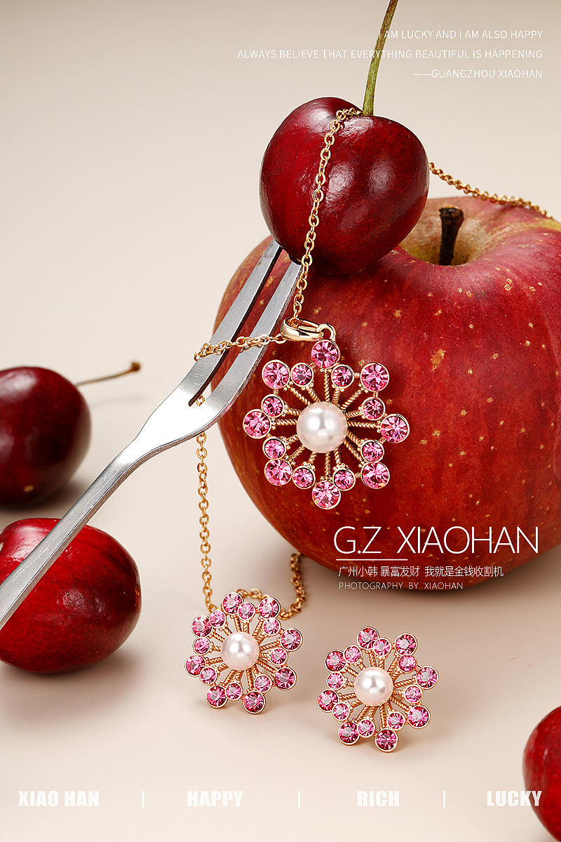 珠宝饰品拍摄 饰品拍摄 水果创意场景 项链 耳钉 戒指（图ZNDAxMjI1ODk2） - 产品摄影 - 站酷设计师广州小韩原创素材 - 站酷ZCOOL