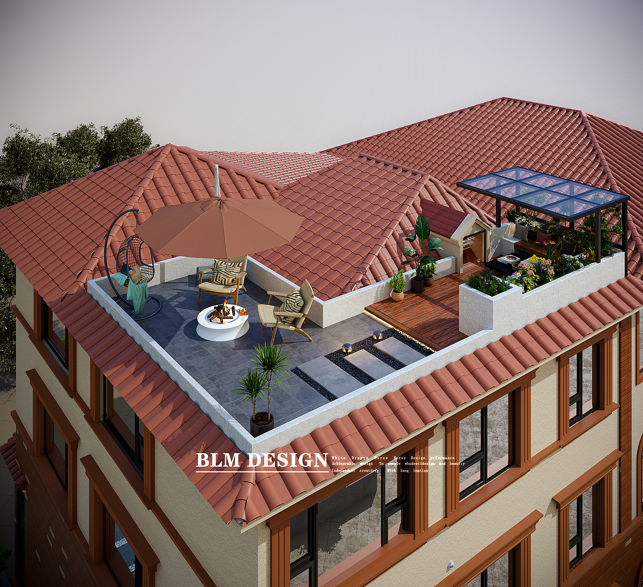 外立面效果图案例（图ZNDAxMjUwNTMy） - 家装设计 - 站酷设计师白龙马效果图静静原创素材 - 站酷ZCOOL