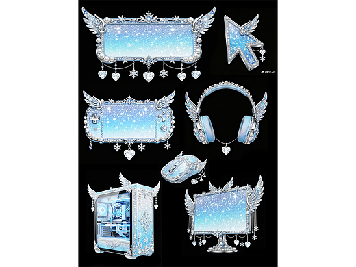 AI做的一些华丽冰雪系素材