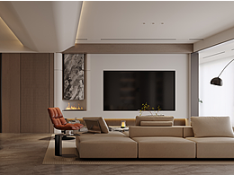 现代极简风 客餐厅 X 混沌空间效果表现