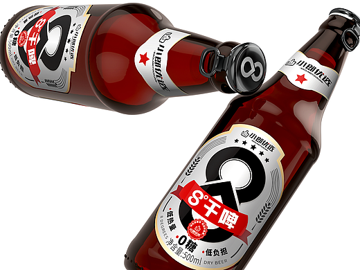 站酷啤酒包装设计系列x哲仕作品：小郎优选8度干啤设计