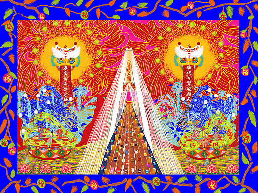 原创插画 | 插画设计 | 世纪大桥奇妙夜