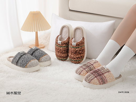 成人拖鞋拍摄丨三利×简木视觉 女士家居鞋棉拖 摄影