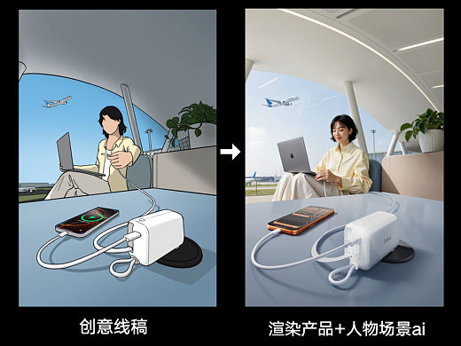 线稿—Ai、渲染出图/ 一些超大透视的图