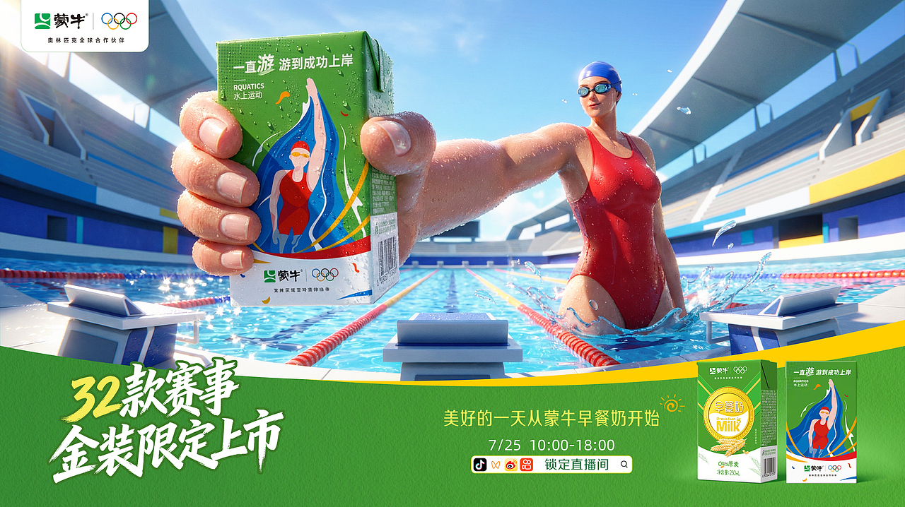 蒙牛早餐奶赛事金装限定海报（图ZNDAxMzE1OTQ0） - 海报 - 站酷设计师一心设计原创素材 - 站酷ZCOOL