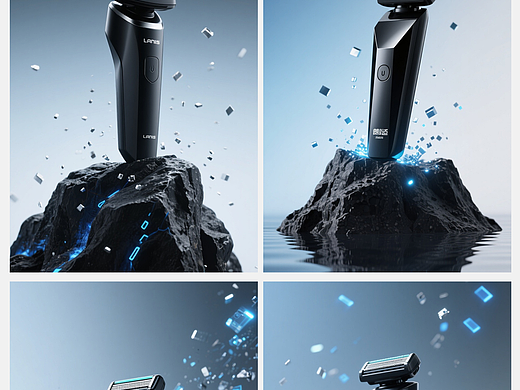 AIGC一键直出电商场景图（剃须刀）