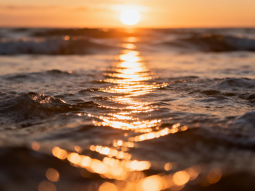 绝美海景风光，日出日落海浪