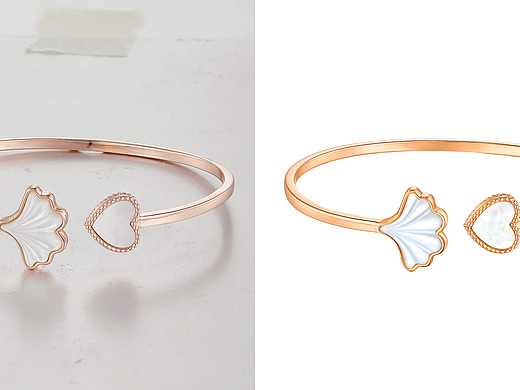 珠宝修图—母贝k金手镯精修