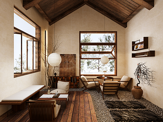 阳光透过窗户洒在客人看书、聊天的场景——咖啡店（个人主页-ZNzMwMjY5NTI=） - 其他空间 - 站酷设计师Z439482586原创素材 - 站酷ZCOOL