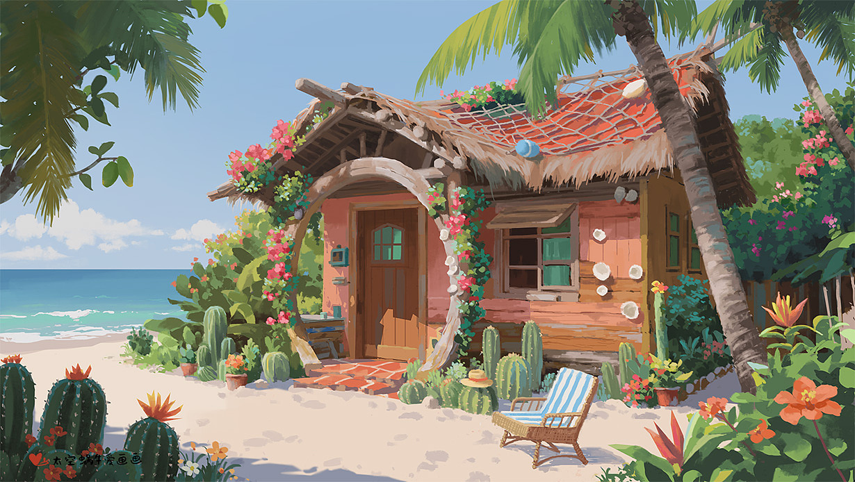 画了一组小屋主题场景（图ZNDAxMzM0ODA4） - 艺术插画 - 站酷设计师太空蜗牛爱画画原创素材 - 站酷ZCOOL
