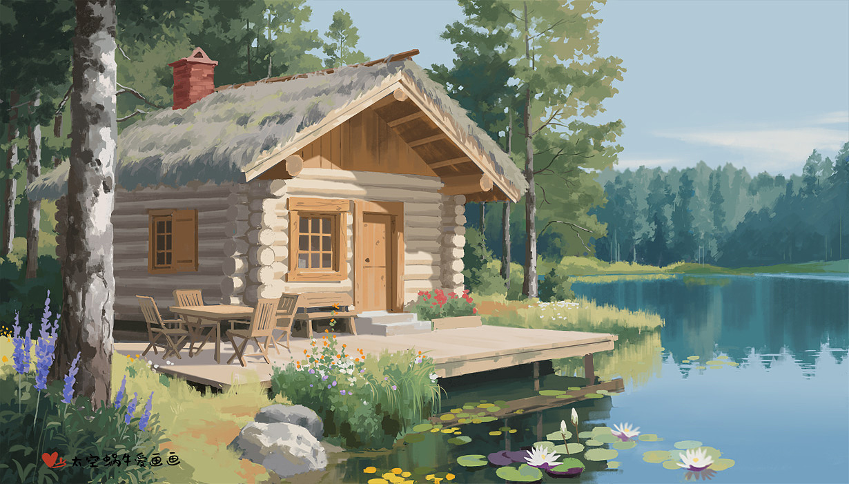 画了一组小屋主题场景（图ZNDAxMzM0ODM2） - 艺术插画 - 站酷设计师太空蜗牛爱画画原创素材 - 站酷ZCOOL