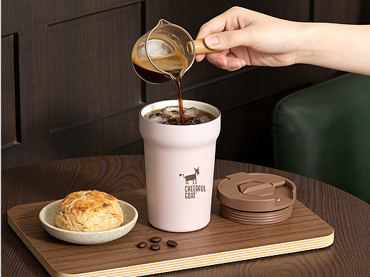 CheerfulGaot亚马逊跨境随行杯A+场景主图（咖色款）