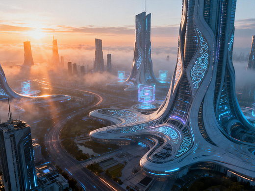 科技感未来生活城市